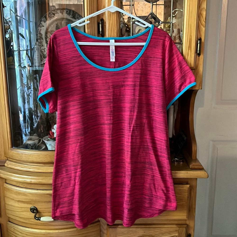 Pink and Blue Ringer Classic Tee XL